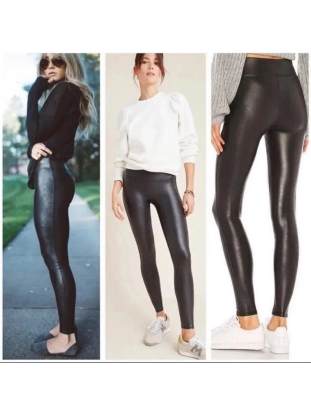 SPANX Faux Leather Leggings Black Size XL